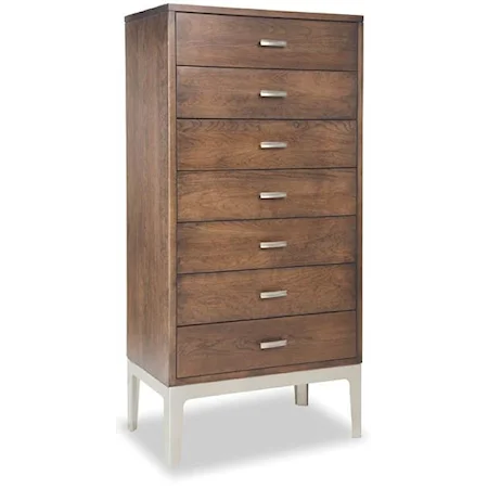 Solid Wood Seven Day Chest with Stainless Steel Base